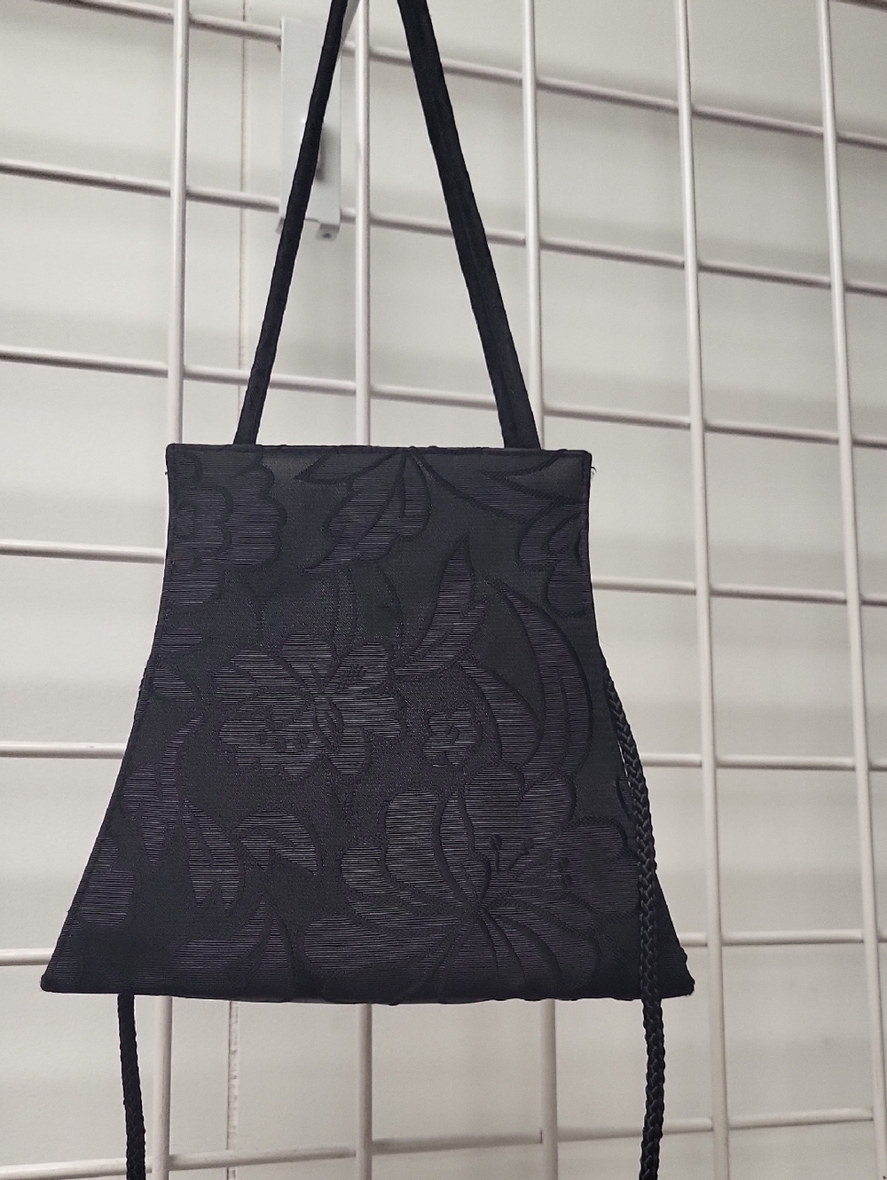 Black Floral Jacquard Evening Shoulder Bag By SASHA